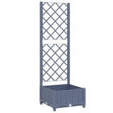 Garden Planter with Trellis Blue Grey 40x40x121.5 cm PP