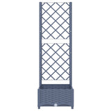 Garden Planter with Trellis Blue Grey 40x40x121.5 cm PP