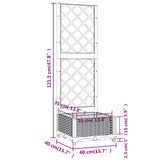 Garden Planter with Trellis Blue Grey 40x40x121.5 cm PP