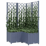 Garden Planter with Trellis Blue Grey 80x80x136 cm PP