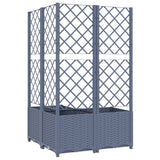 Garden Planter with Trellis Blue Grey 80x80x136 cm PP