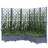 Garden Planter with Trellis Blue Grey 120x120x121.5 cm PP