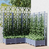 Garden Planter with Trellis Blue Grey 120x120x121.5 cm PP