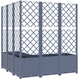 Garden Planter with Trellis Blue Grey 120x120x136 cm PP