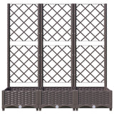 Garden Planter with Trellis Brown 120x40x121.5 cm PP