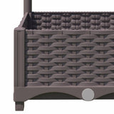 Garden Planter with Trellis Brown 120x40x121.5 cm PP