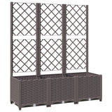 Garden Planter with Trellis Brown 120x40x136 cm PP