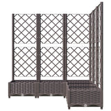 Garden Planter with Trellis Brown 120x120x121.5 cm PP