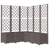 Garden Planter with Trellis Brown 120x120x136 cm PP