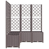 Garden Planter with Trellis Brown 120x120x136 cm PP