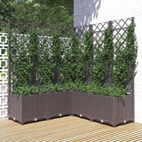 Garden Planter with Trellis Brown 120x120x136 cm PP