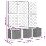 Garden Planter with Trellis Black 120x40x136 cm PP