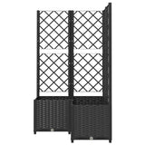 Garden Planter with Trellis Black 80x80x136 cm PP