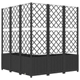 Garden Planter with Trellis Black 120x120x136 cm PP