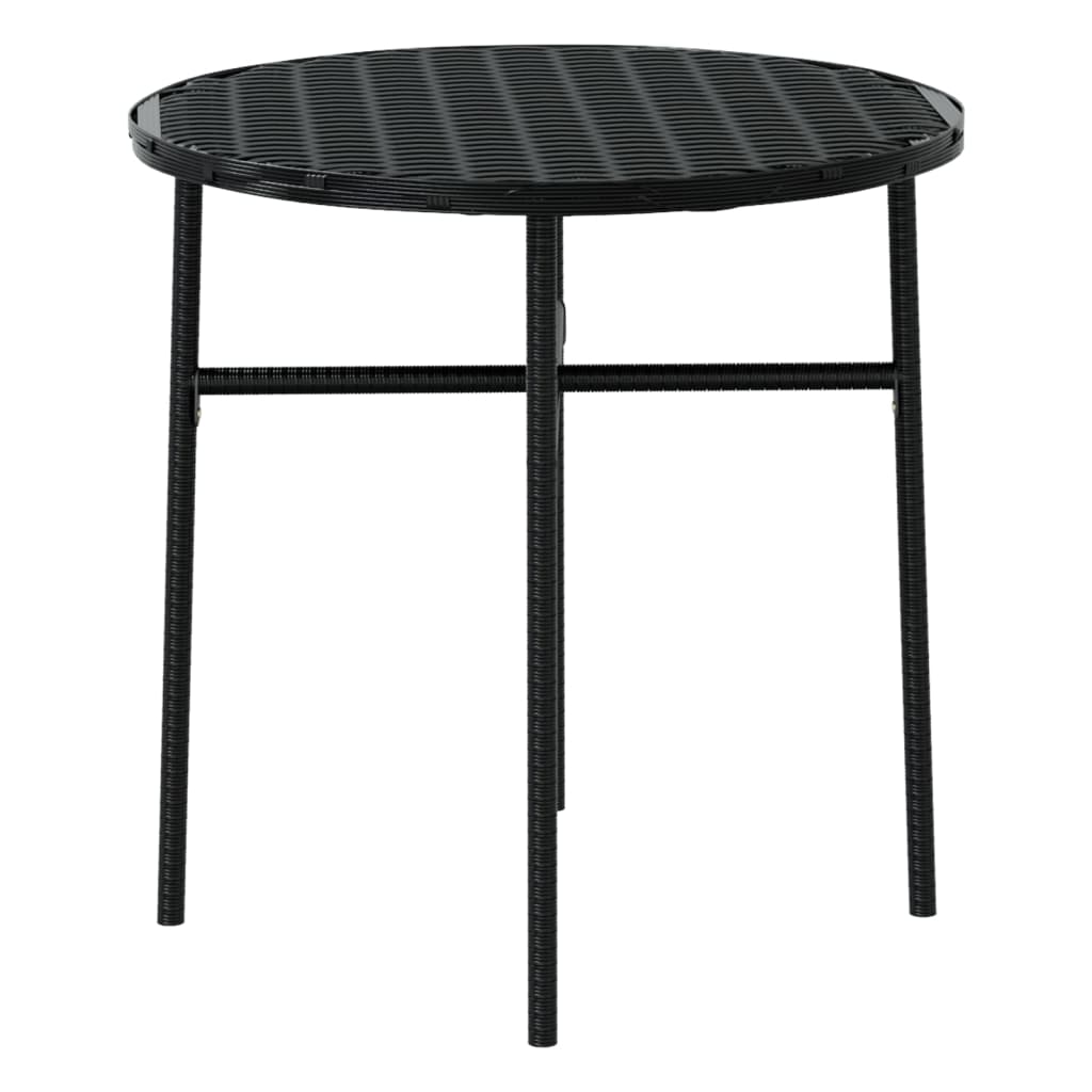 3 Piece Garden Dining Set Poly Rattan Black