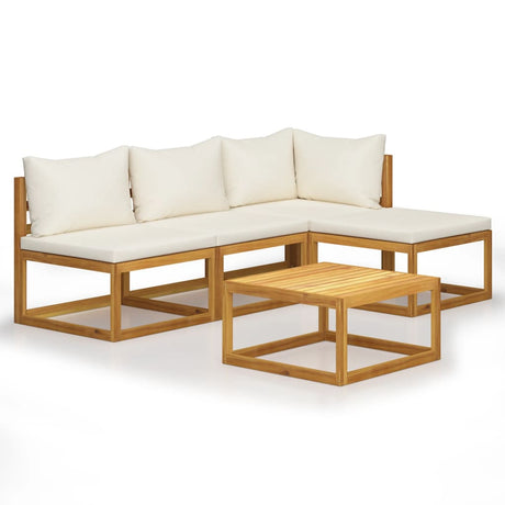 5 Piece Garden Lounge Set with Cushions Solid Wood Acacia (UK/IE/FI/NO only)