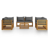 9 Piece Garden Lounge Set with Cushions Solid Wood Acacia (UK/IE/FI/NO only)