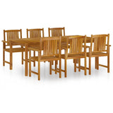 7 Piece Garden Dining Set Solid Wood Acacia