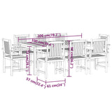 9 Piece Garden Dining Set Solid Wood Acacia