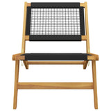 Garden Chair with Footrest Solid Wood Teak and Polyester