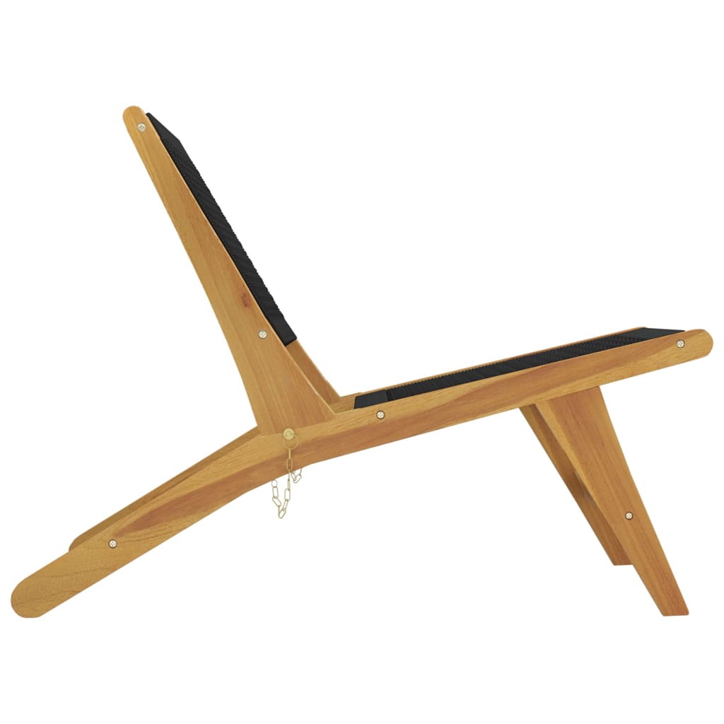 vidaXL Garden Chair with Footrest Solid Wood Teak and Polyester