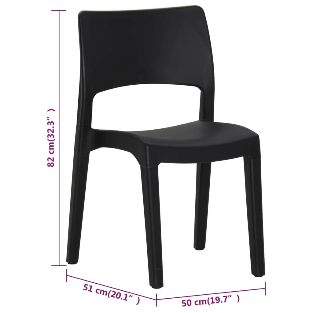 Garden Chairs 2 pcs Polypropylene Anthracite