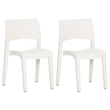 vidaXL Garden Chairs 2 pcs White Polypropylene