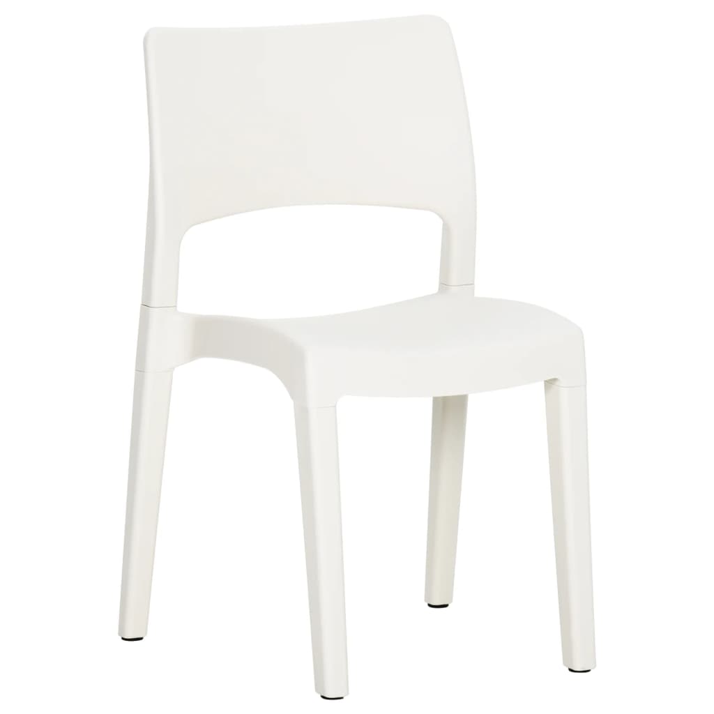 vidaXL Garden Chairs 2 pcs White Polypropylene