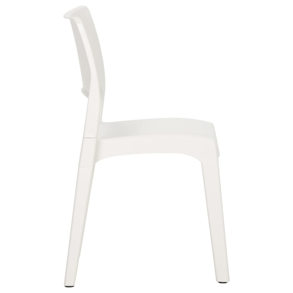 vidaXL Garden Chairs 2 pcs White Polypropylene