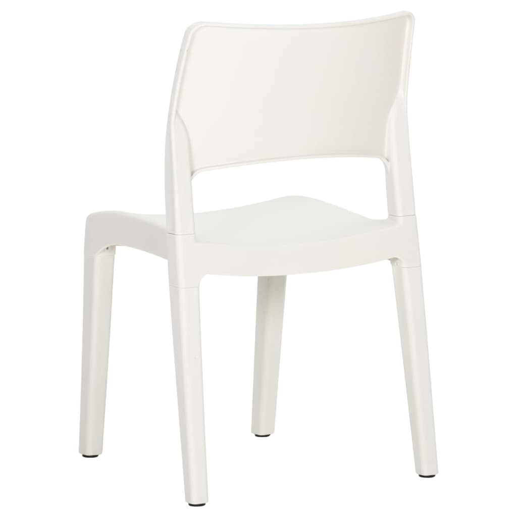 vidaXL Garden Chairs 2 pcs White Polypropylene