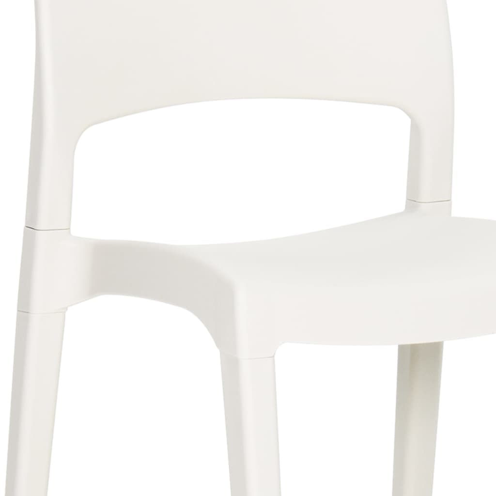 vidaXL Garden Chairs 2 pcs White Polypropylene