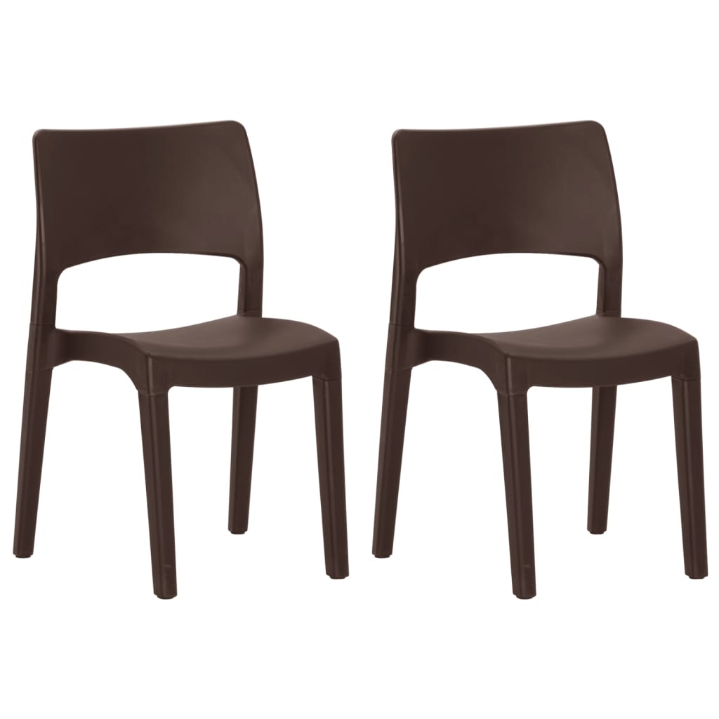 vidaXL Garden Chairs 2 pcs Mocha Polypropylene