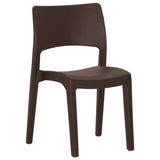 Garden Chairs 2 pcs Mocha Polypropylene