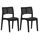 vidaXL Garden Chairs 2 pcs Anthracite Polypropylene