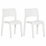 vidaXL Garden Chairs 2 pcs White Polypropylene