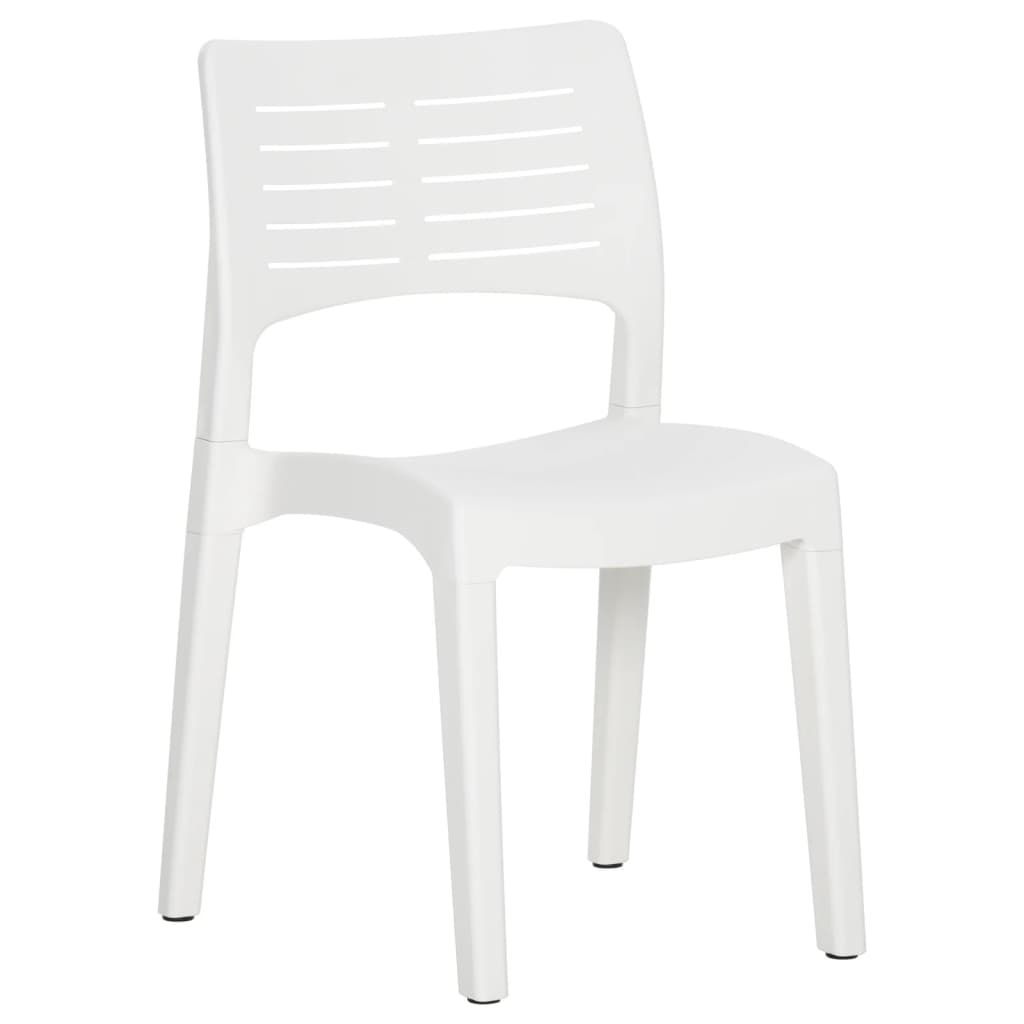 vidaXL Garden Chairs 2 pcs White Polypropylene