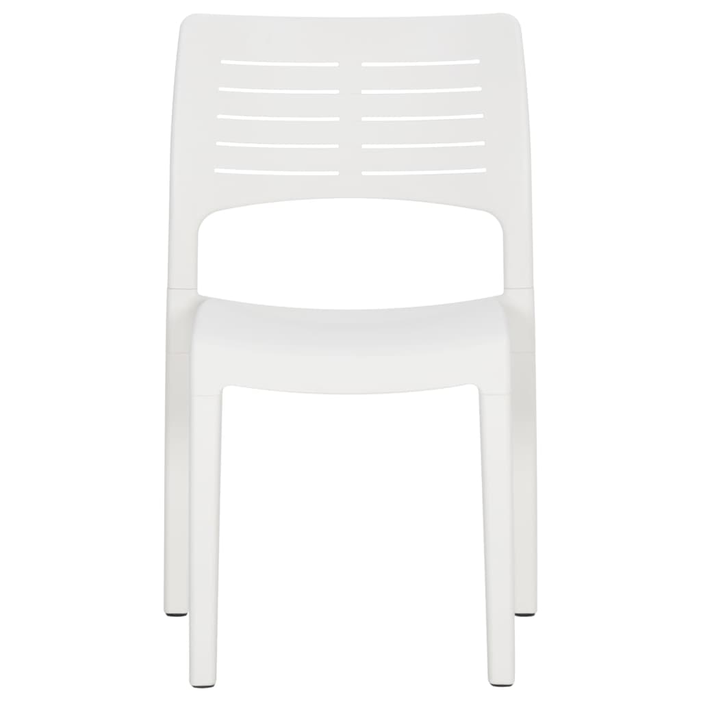 vidaXL Garden Chairs 2 pcs White Polypropylene