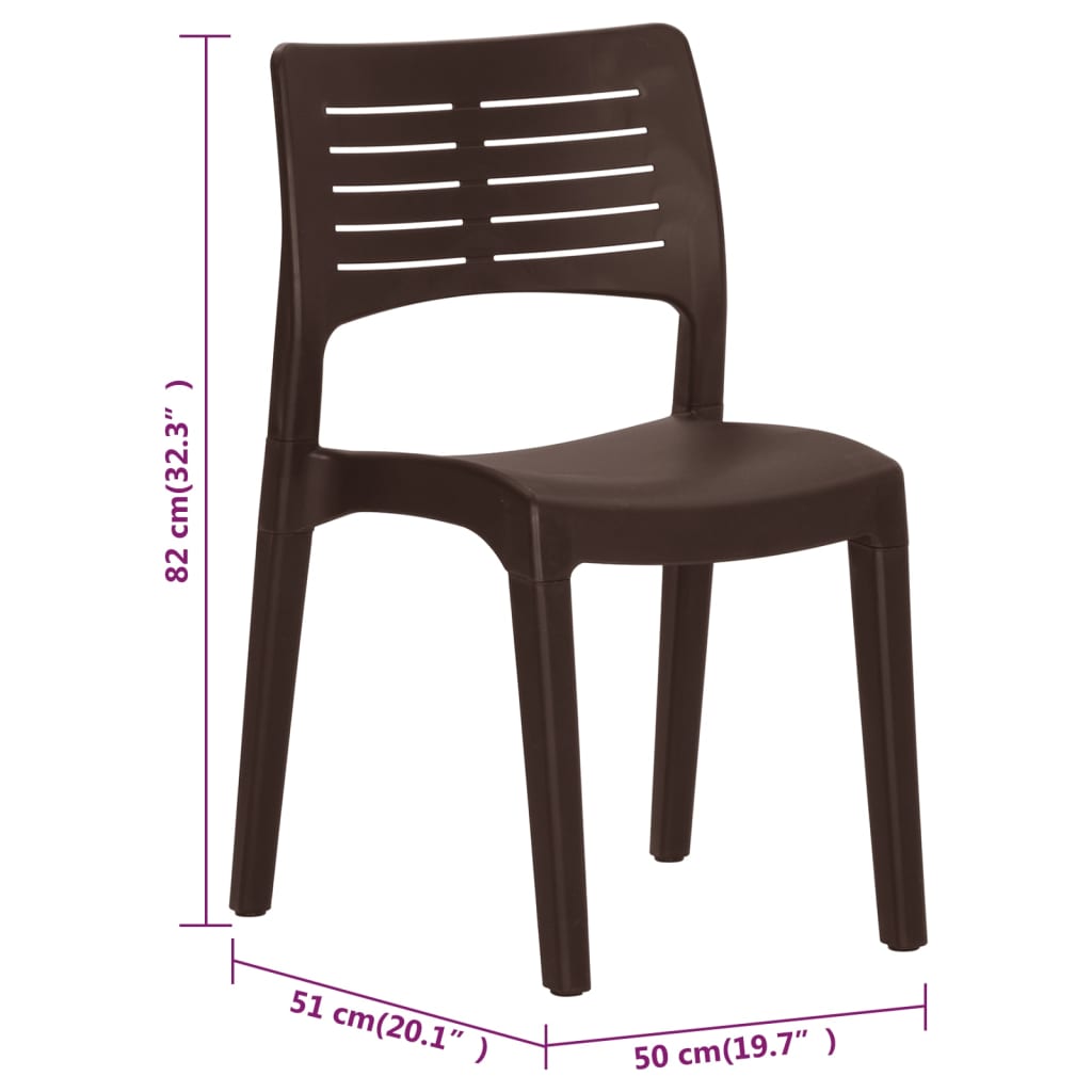 vidaXL Garden Chairs 2 pcs Mocha Polypropylene