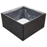 Garden Planter Black 80x80x40 cm Poly Rattan