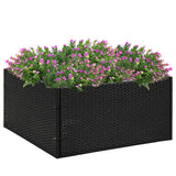 Garden Planter Black 80x80x40 cm Poly Rattan