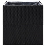 Garden Planter Black 80x80x80 cm Poly Rattan
