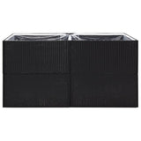 Garden Planter Black 157x80x80 cm Poly Rattan