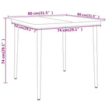 3 Piece Garden Dining Set Black
