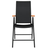 7 Piece Garden Dining Set Black