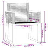 5 Piece Garden Dining Set Black