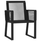 7 Piece Garden Dining Set Black