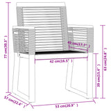 7 Piece Garden Dining Set Black