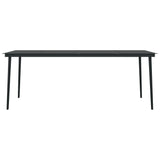 7 Piece Garden Dining Set Black