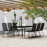 7 Piece Garden Dining Set Black