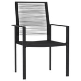 5 Piece Garden Dining Set Black